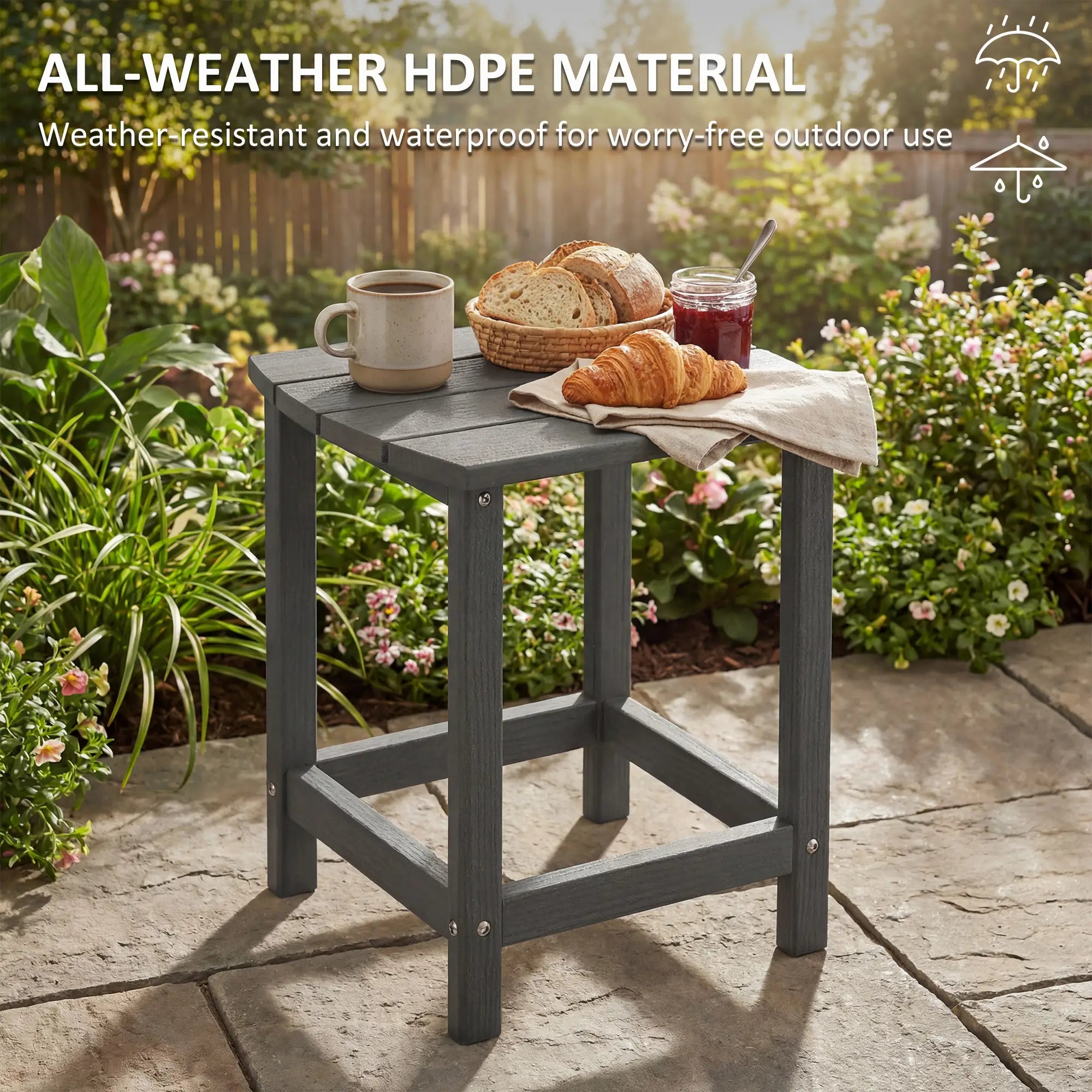Outdoor Side Table, Patio End Table, Grey Patio Side Tables at Gallery Canada