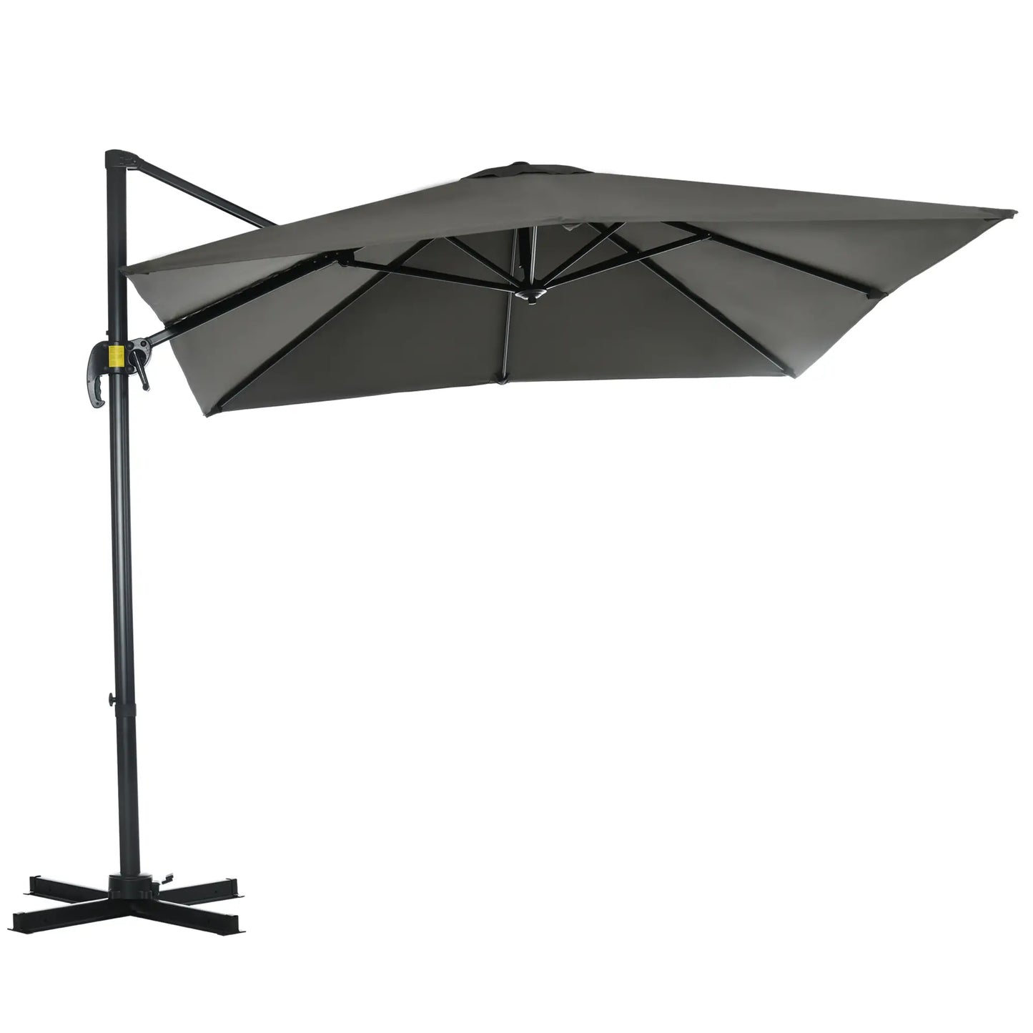 8' x 8' Square Patio Umbrella, 360° Rotation, Aluminum Cantilever, Grey Cantilever Umbrellas at Gallery Canada