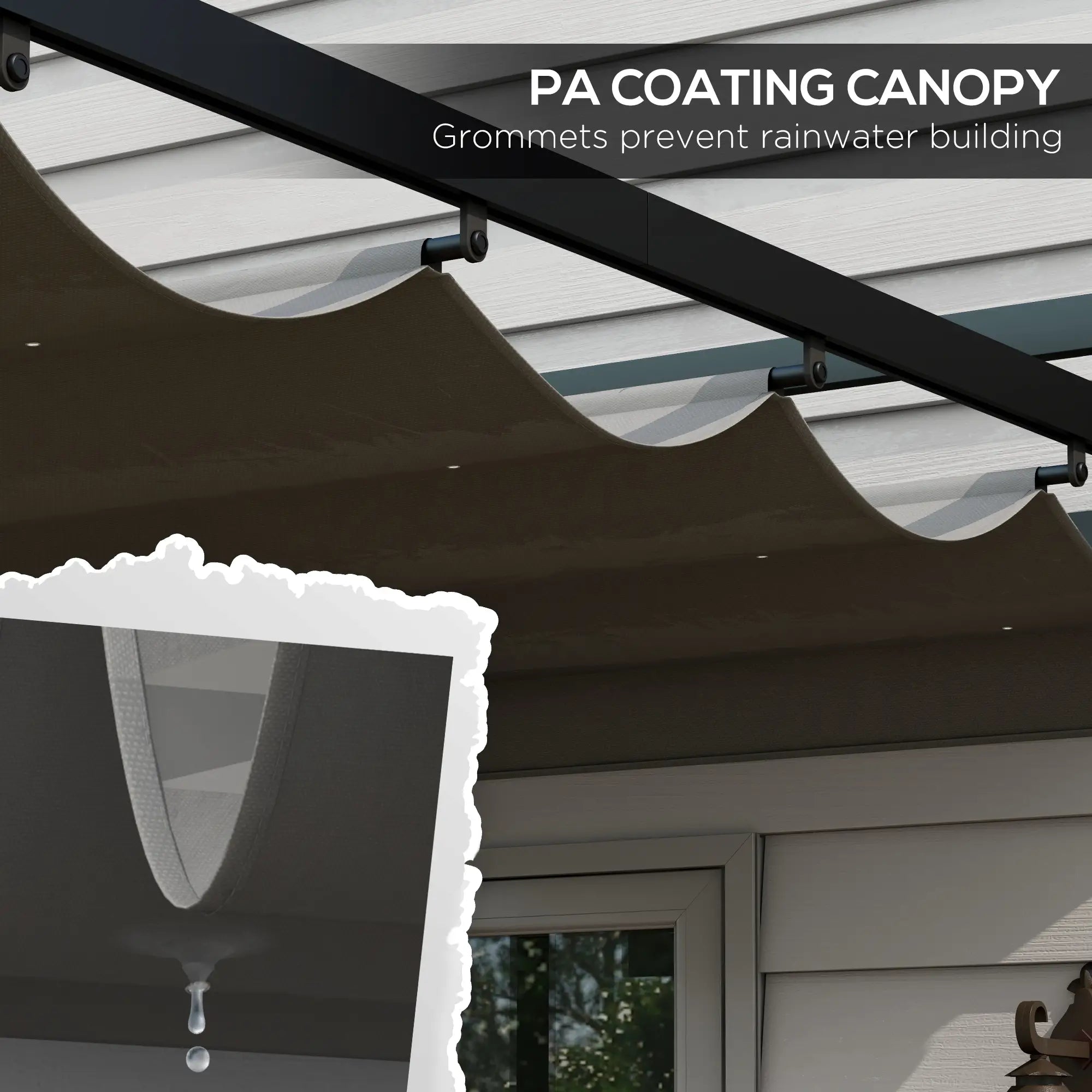 10'X10' Retractable Pergola, Garden Shade Shelter, Dark Grey Pergolas at Gallery Canada