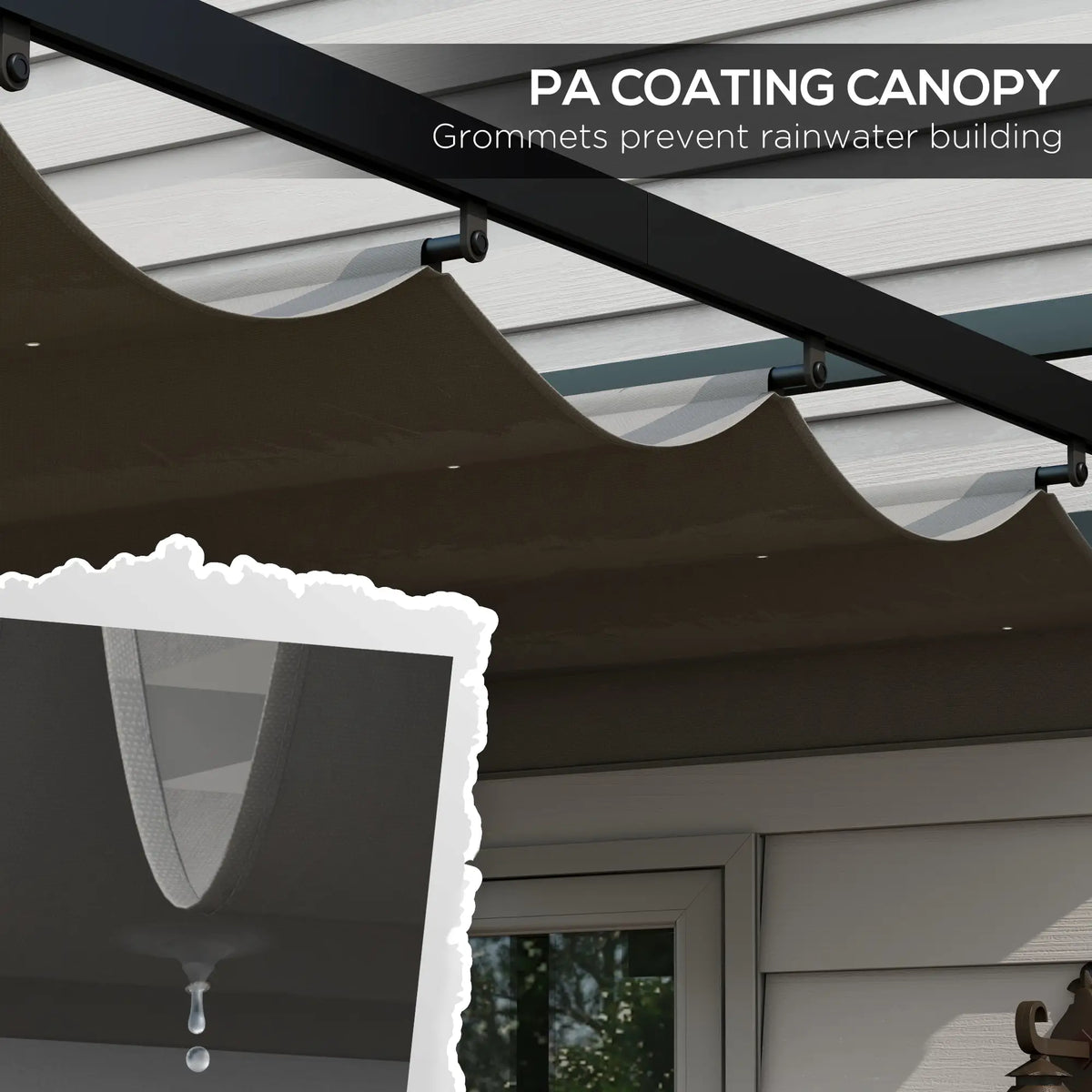 10'X10' Retractable Pergola, Garden Shade Shelter, Dark Grey Pergolas at Gallery Canada