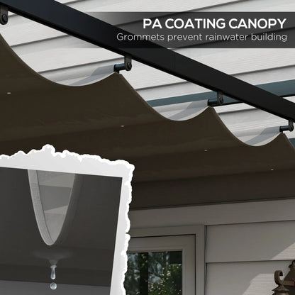 10'X10' Retractable Pergola, Garden Shade Shelter, Dark Grey Pergolas at Gallery Canada