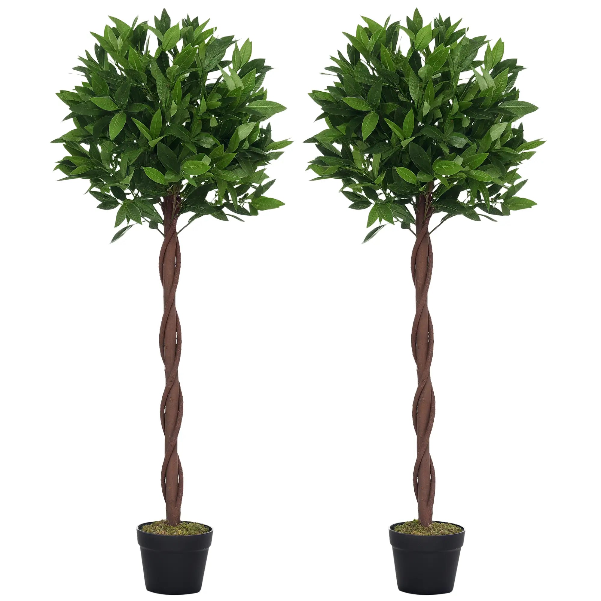 4FT Artificial Laurel Tree Set, Lifelike Fake Plant, Green Artificial Trees at Gallery Canada
