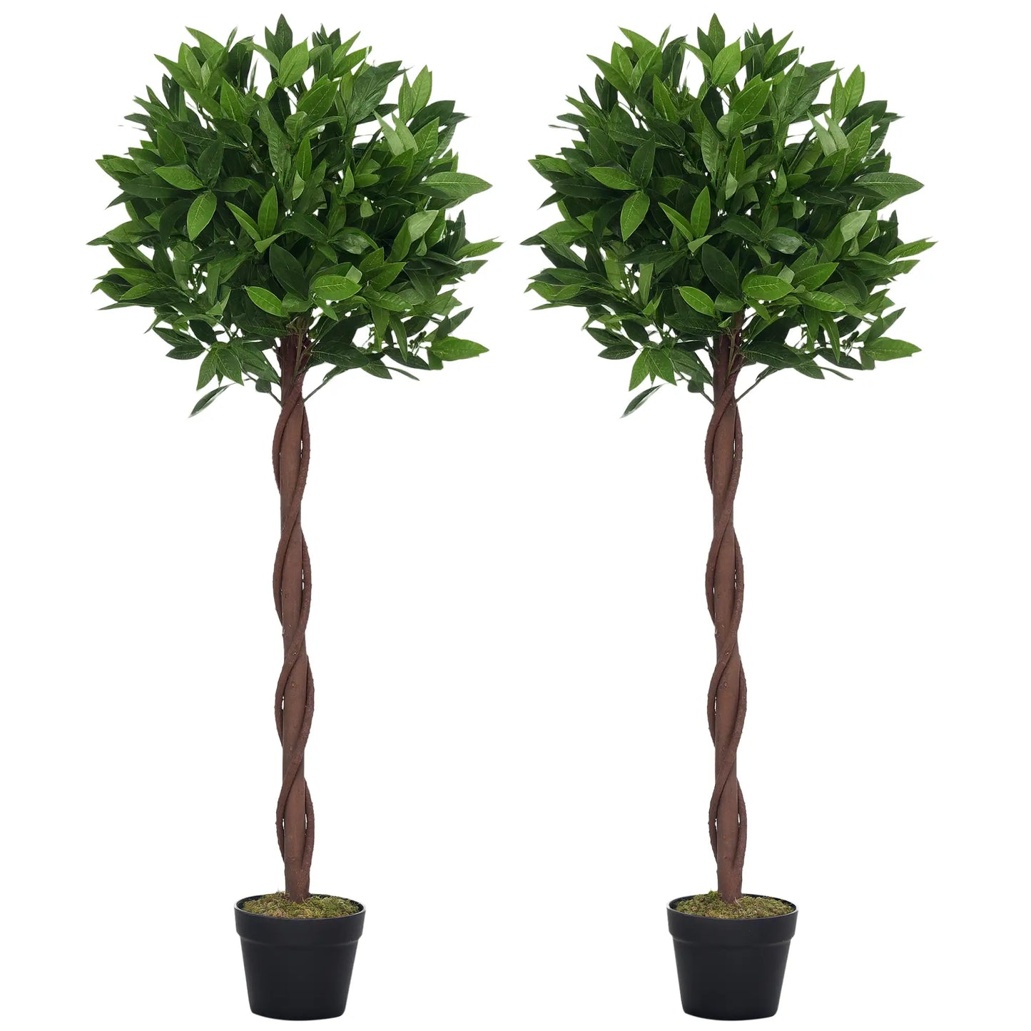 4FT Artificial Laurel Tree Set, Lifelike Fake Plant, Green Artificial Trees at Gallery Canada