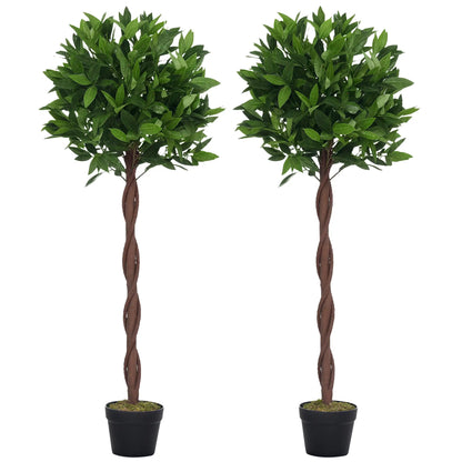 4FT Artificial Laurel Tree Set, Lifelike Fake Plant, Green Artificial Trees at Gallery Canada
