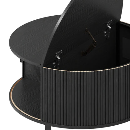 31.5" Black Round Coffee Table with Storage, Flip-Top, Black Coffee Tables at Gallery Canada