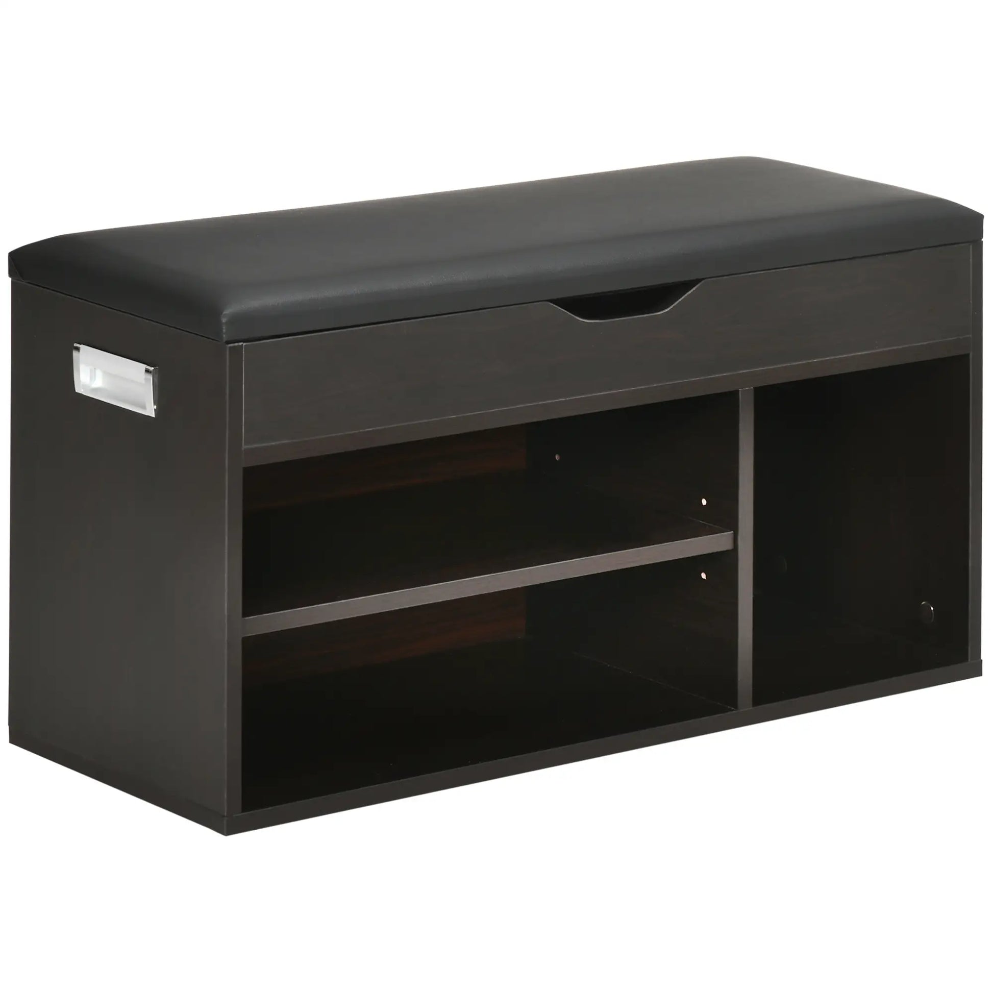 Shoe Bench with Padded Cushion, Hidden Storage, Black Shoe Storage Cabinets & Racks Black at Gallery Canada