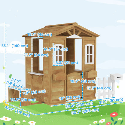 Kids Wooden Playhouse, Door Windows, Mailbox, Flower Pot, Bench, Yellow Play Houses at Gallery Canada