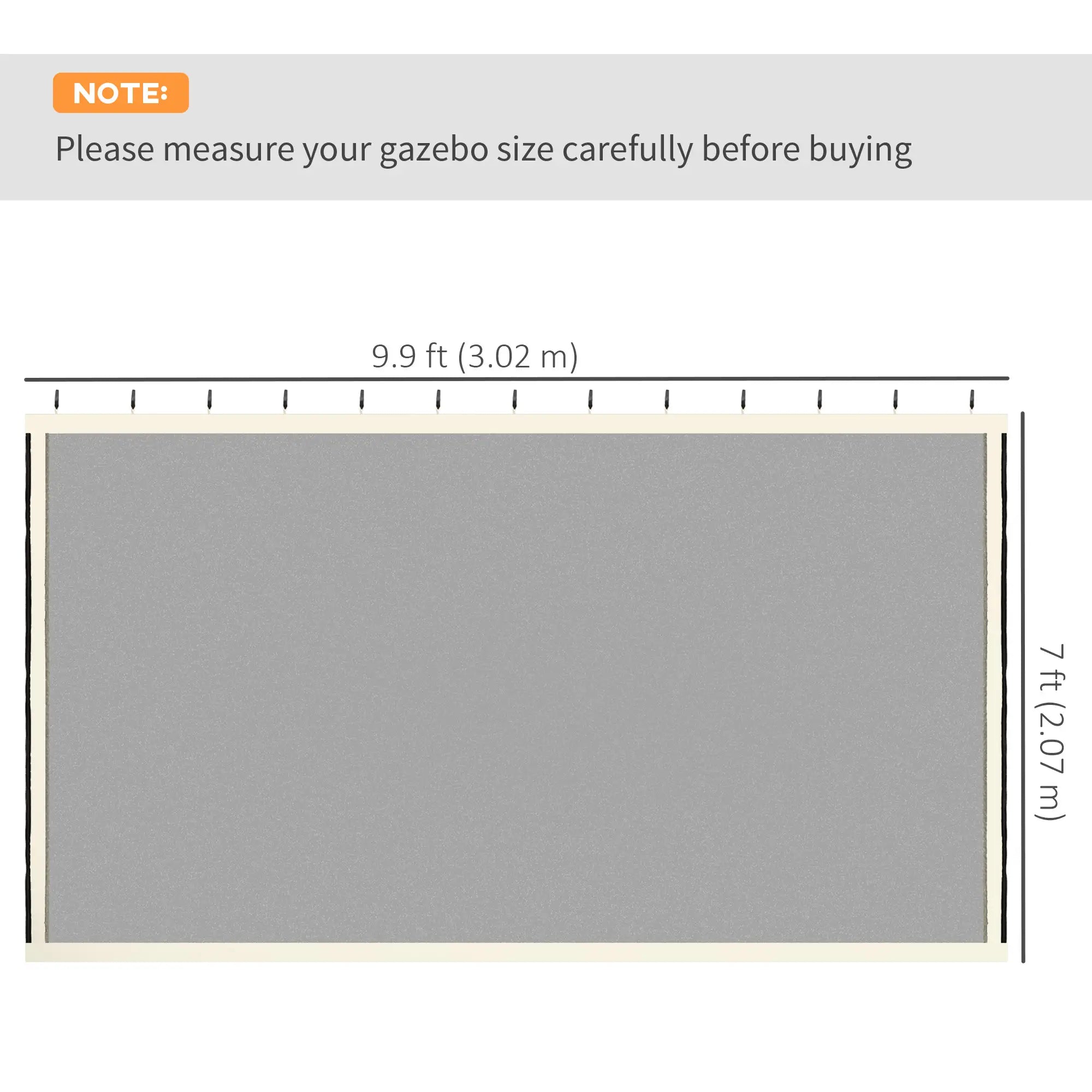 Replacement Mosquito Netting, 10' x 10', Cream White, Black Gazebo Sidewalls at Gallery Canada