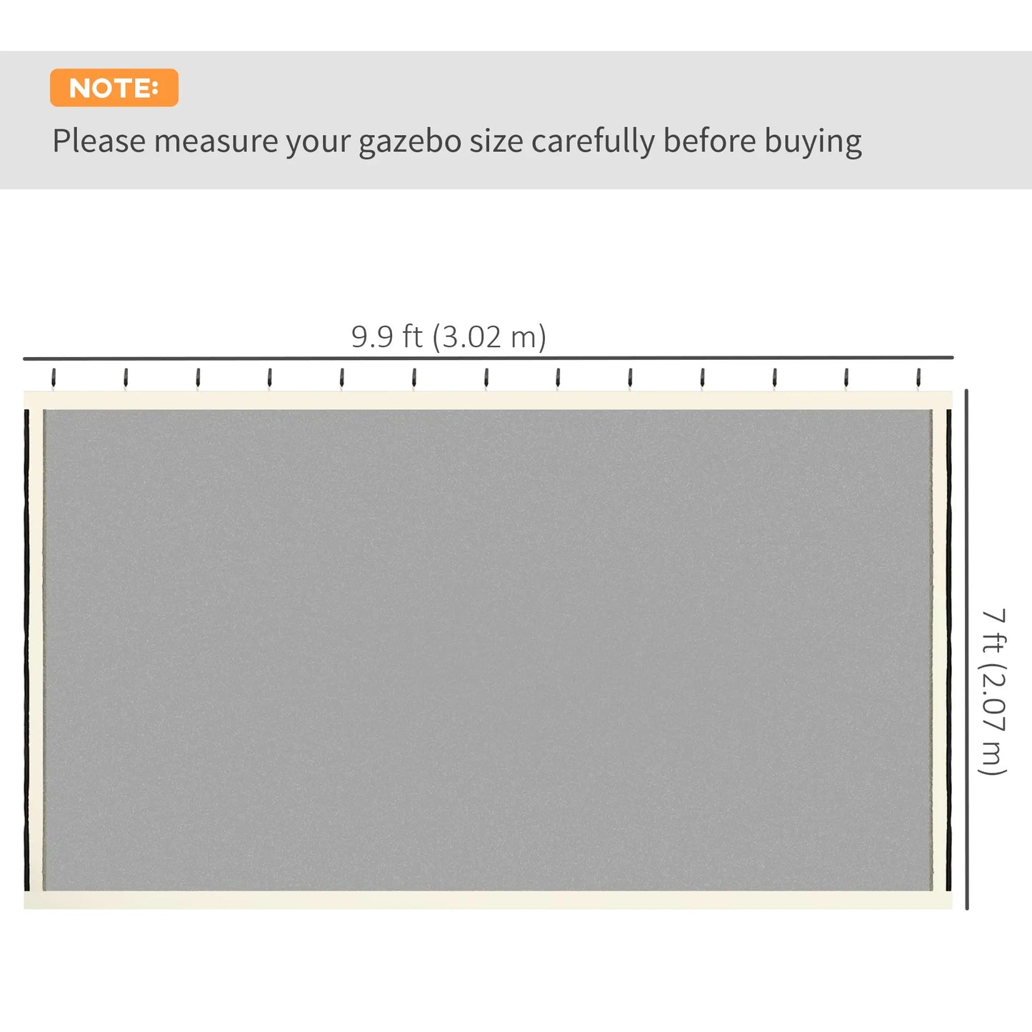 Replacement Mosquito Netting, 10' x 10', Cream White, Black Gazebo Sidewalls at Gallery Canada