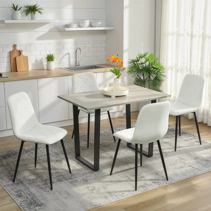 Upholstered Dining Chairs Set of 4, Steel Legs, Cream Bar Stools at Gallery Canada