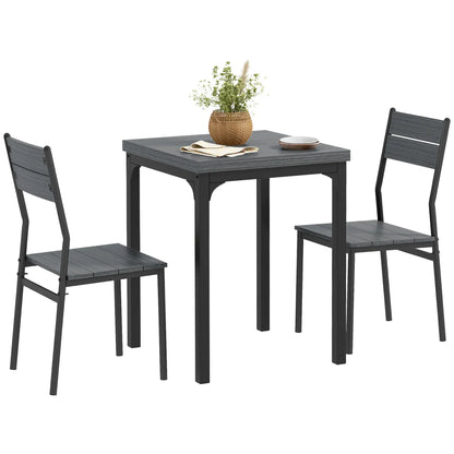 Dining Table Set for 2, 3 Piece, Metal Legs, Grey Dining Table Sets at Gallery Canada