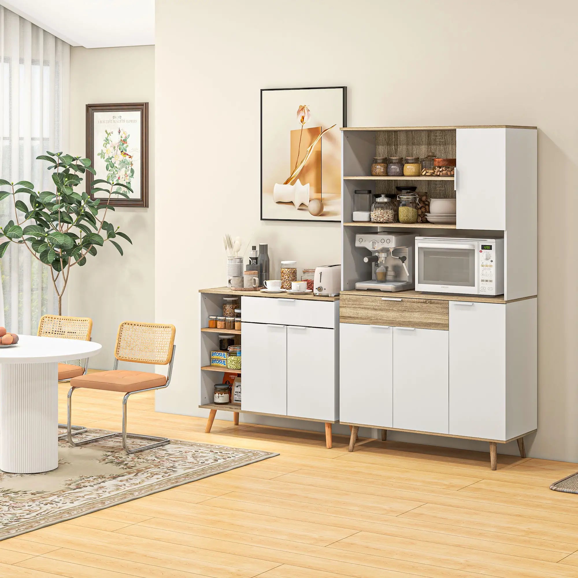 Modern Sideboard Cabinet, 2 Doors, Drawer, Adjustable Shelves Kitchen Pantry Cabinets at Gallery Canada