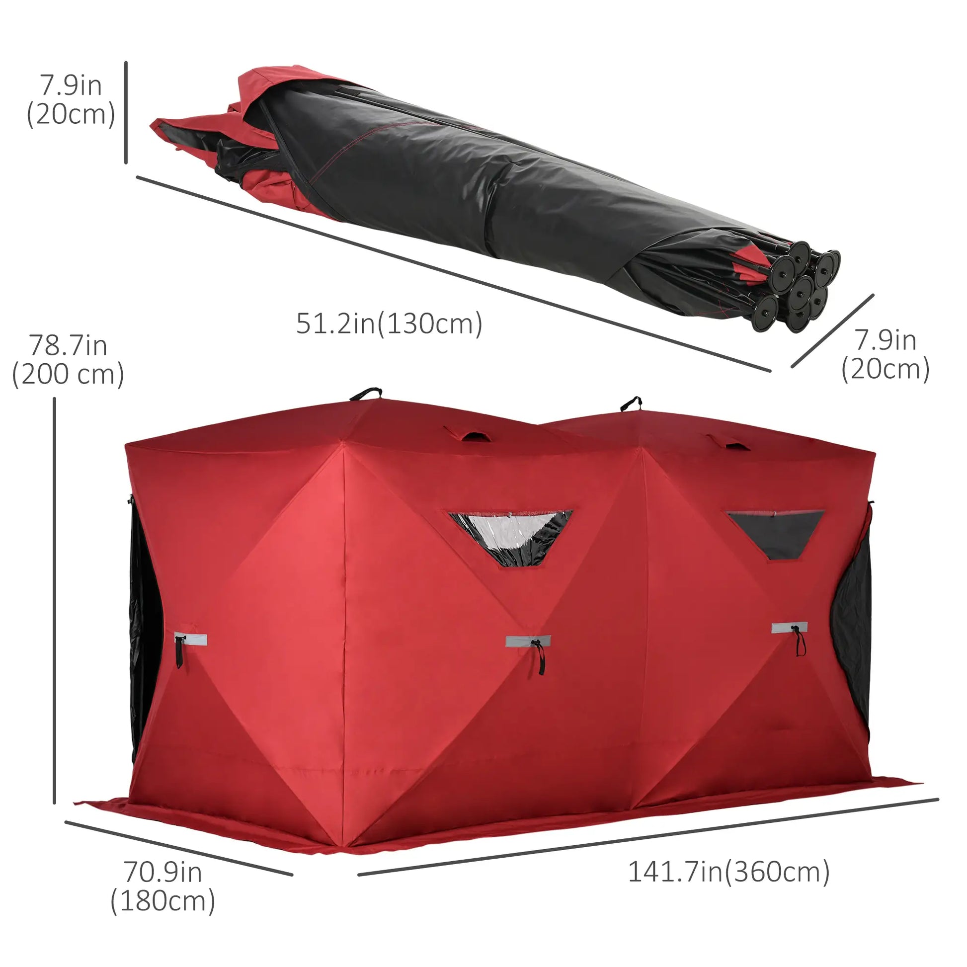 5-8 Person Pop-Up Ice Fishing Shelter, Portable Tent, Red Ice Fishing Tents at Gallery Canada