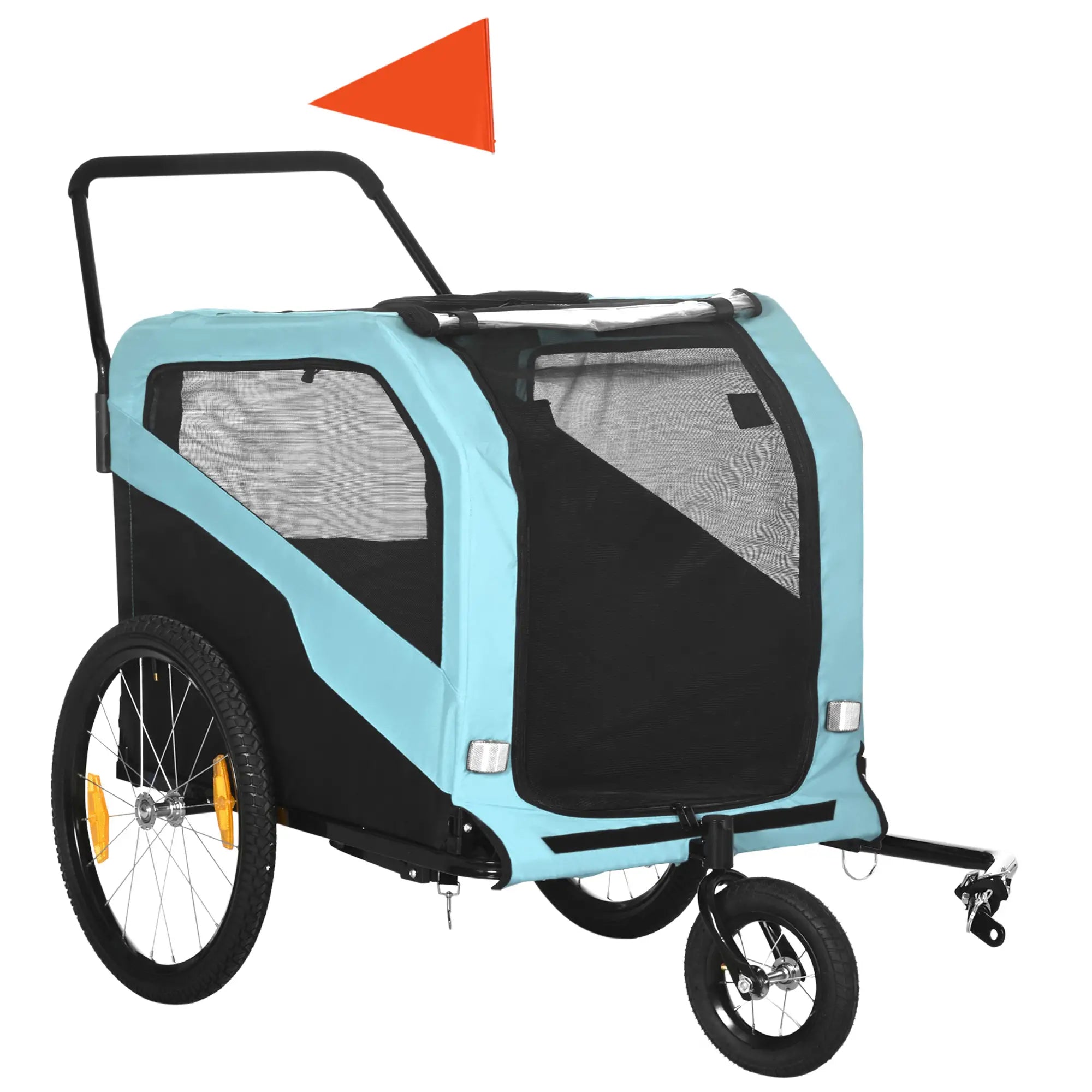 2-in-1 Dog Bike Trailer, Pet Stroller, Large, Quick-Release Wheels, Blue Dog Bike Trailers & Strollers Light Blue at Gallery Canada