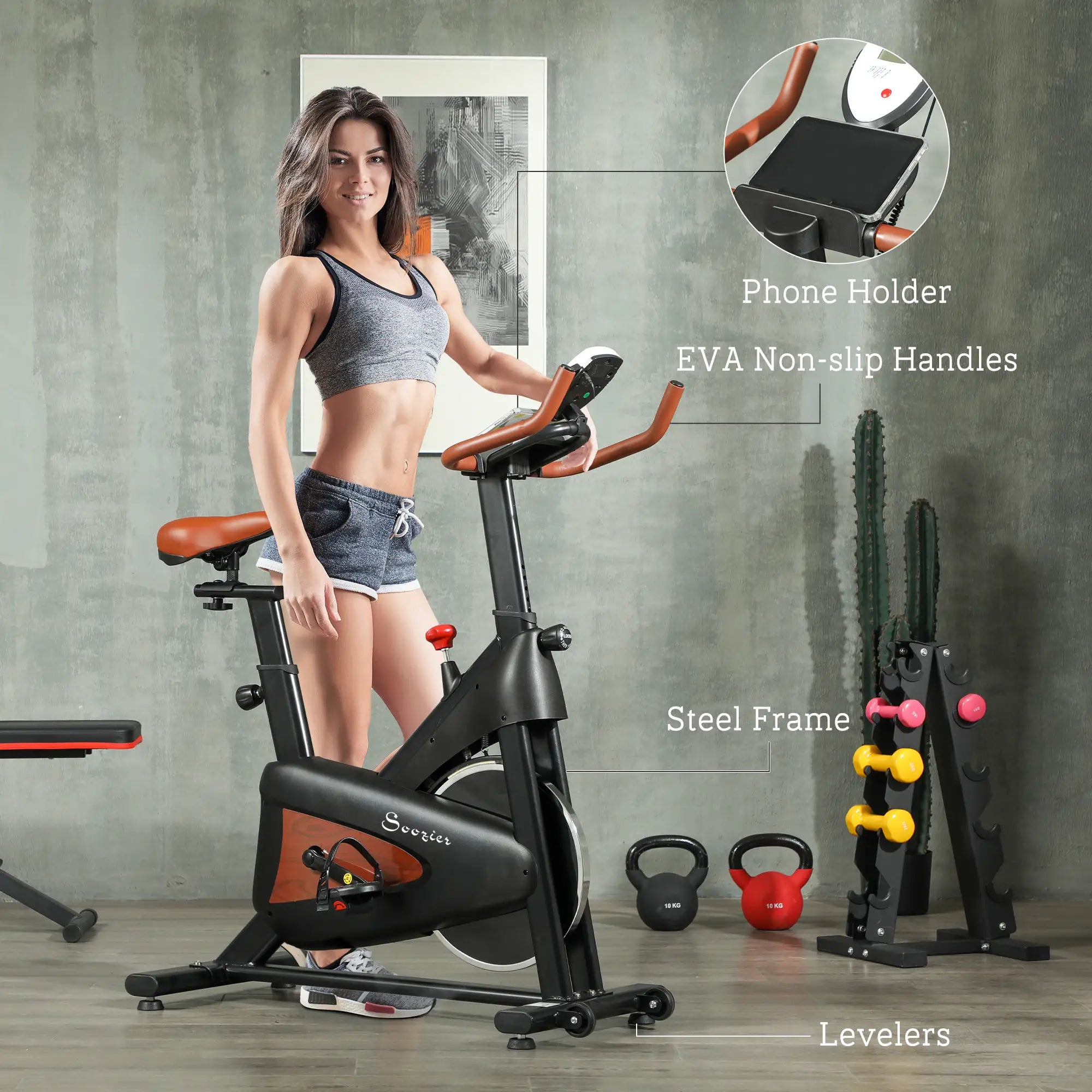 Stationary Exercise Bike, Adjustable Resistance Seat, Black Exercise & Stationary Bikes at Gallery Canada