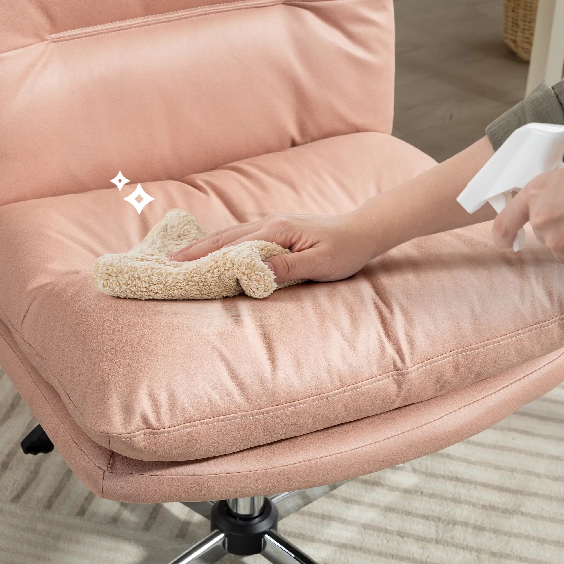 Armless Office Chair, Adjustable Height, Tilt Function, Pink Task Chairs at Gallery Canada