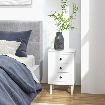 Two 3-Drawer Modern Bedside Tables, White Bedside Tables at Gallery Canada