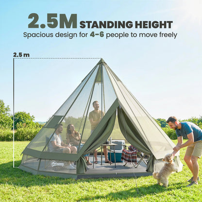 Waterproof Camping Tent, Stove Jack, 4-6 Person, Army Green Camping Tents at Gallery Canada