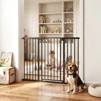 Barrière pour bébé et animal 3 extensions, fermeture automatique, 36"H, noir
