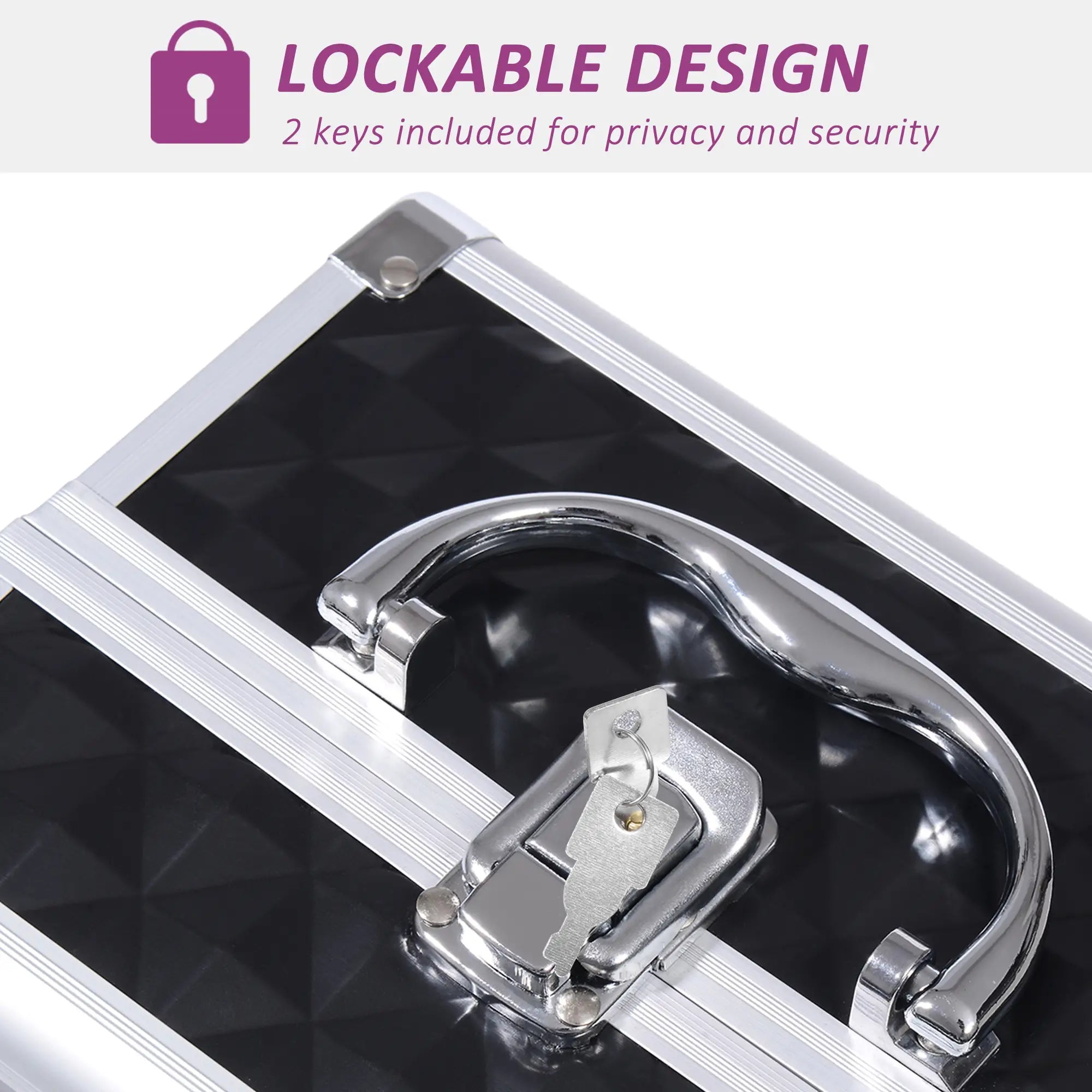 3 Tier Diamond Texture Makeup Train Case, Black Makeup Cases at Gallery Canada