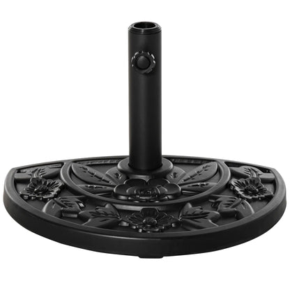Heavy Duty Half Umbrella Base 20 lb, Outdoor Patio Stand, Black Umbrella Bases Black at Gallery Canada