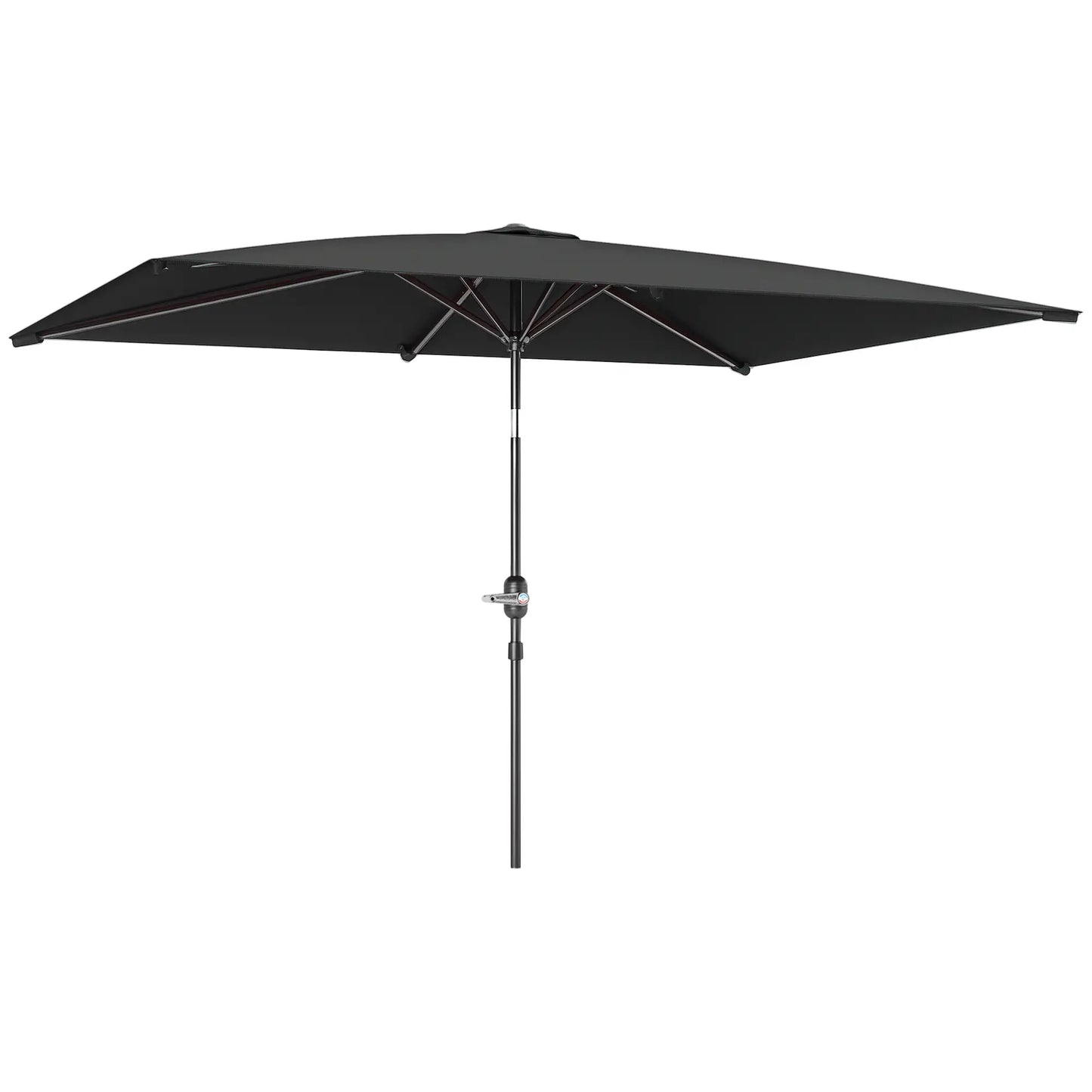 6.6x9.6ft Rectangle Aluminum Patio Umbrella, Outdoor Sunshade Canopy, Dark Grey Sun Umbrellas at Gallery Canada