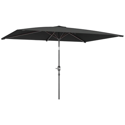 6.6x9.6ft Rectangle Aluminum Patio Umbrella, Outdoor Sunshade Canopy, Dark Grey Sun Umbrellas at Gallery Canada