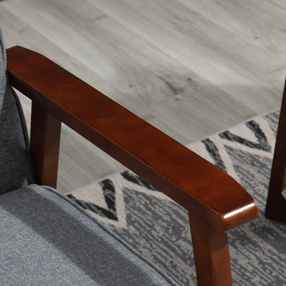 44.5" 2 Seat Sofa, Modern Upholstered Loveseat, Button Tufted Back, Wood Legs, Grey 2-Seater Sofas at Gallery Canada