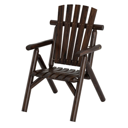 Chaise de patio en bois à lattes, marron