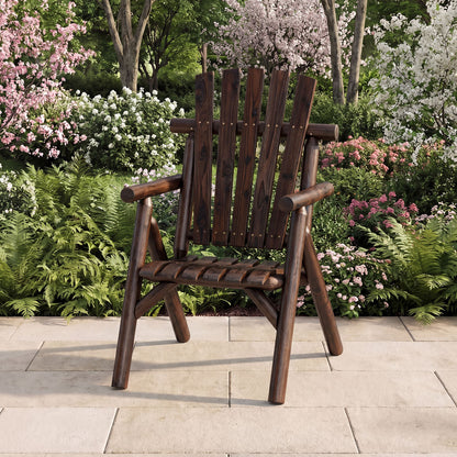 Chaise de patio en bois à lattes, marron