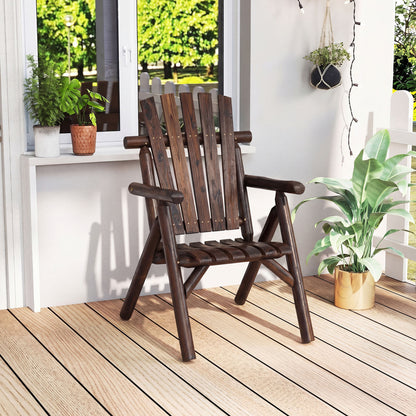 Chaise de patio en bois à lattes, marron