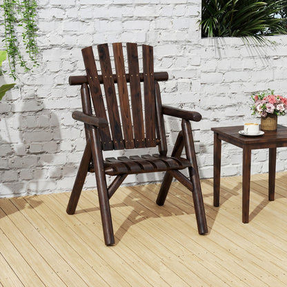 Chaise de patio en bois à lattes, marron