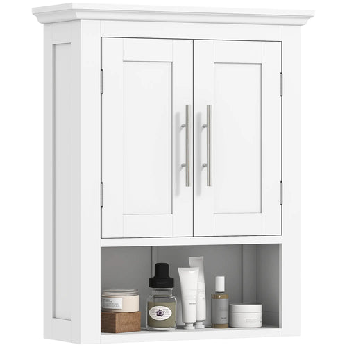 Bathroom Wall Cabinet, Medicine Cabinet with Shelf, White