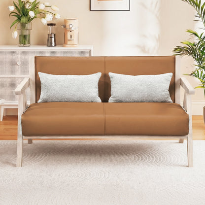 Small Loveseat Sofa, Rubber Wood Frame, Padded Seat, Brown Sofas & Loveseats at Gallery Canada