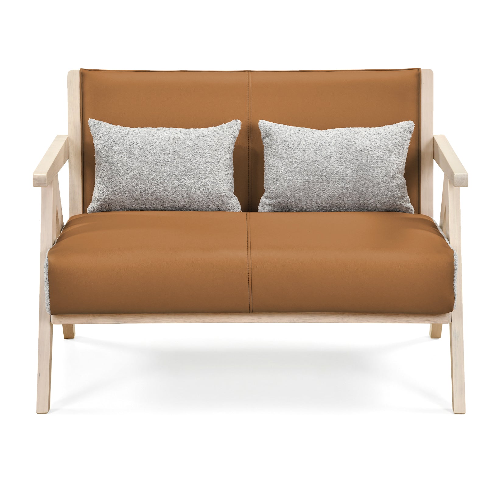 Small Loveseat Sofa, Rubber Wood Frame, Padded Seat, Brown Sofas & Loveseats at Gallery Canada