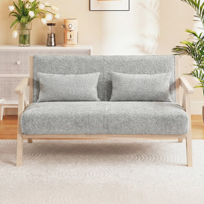 Loveseat Sofa, Rubber Wood Frame, Padded Seat, Gray Sofas & Loveseats at Gallery Canada