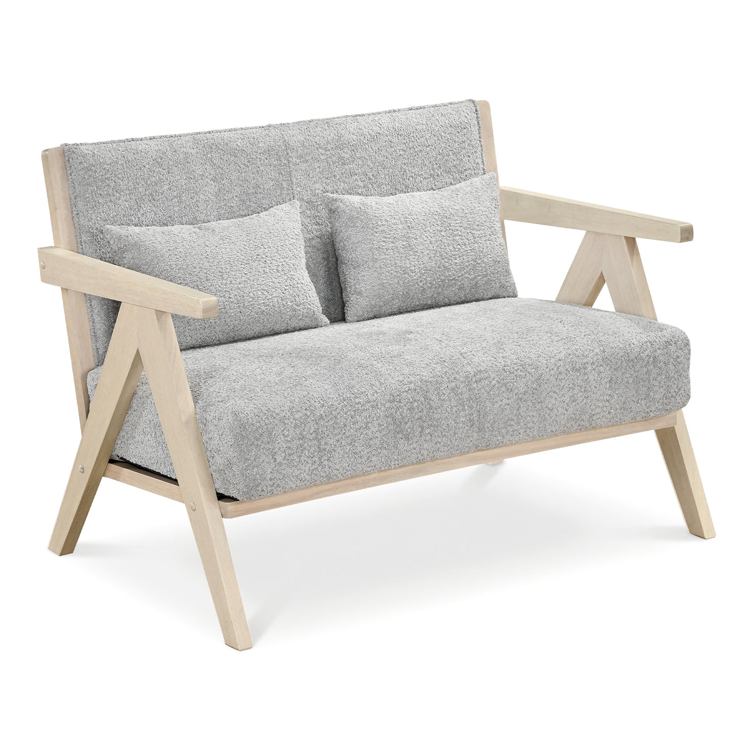 Loveseat Sofa, Rubber Wood Frame, Padded Seat, Gray Sofas & Loveseats Gray at Gallery Canada