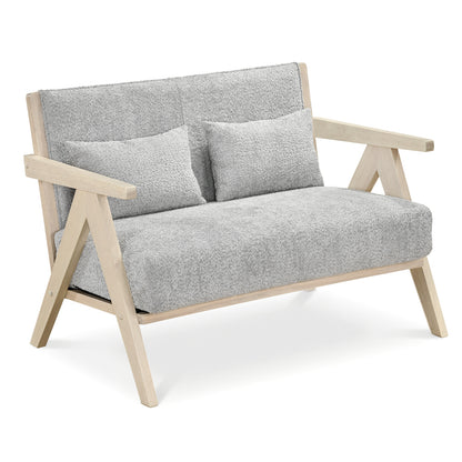 Loveseat Sofa, Rubber Wood Frame, Padded Seat, Gray Sofas & Loveseats Gray at Gallery Canada