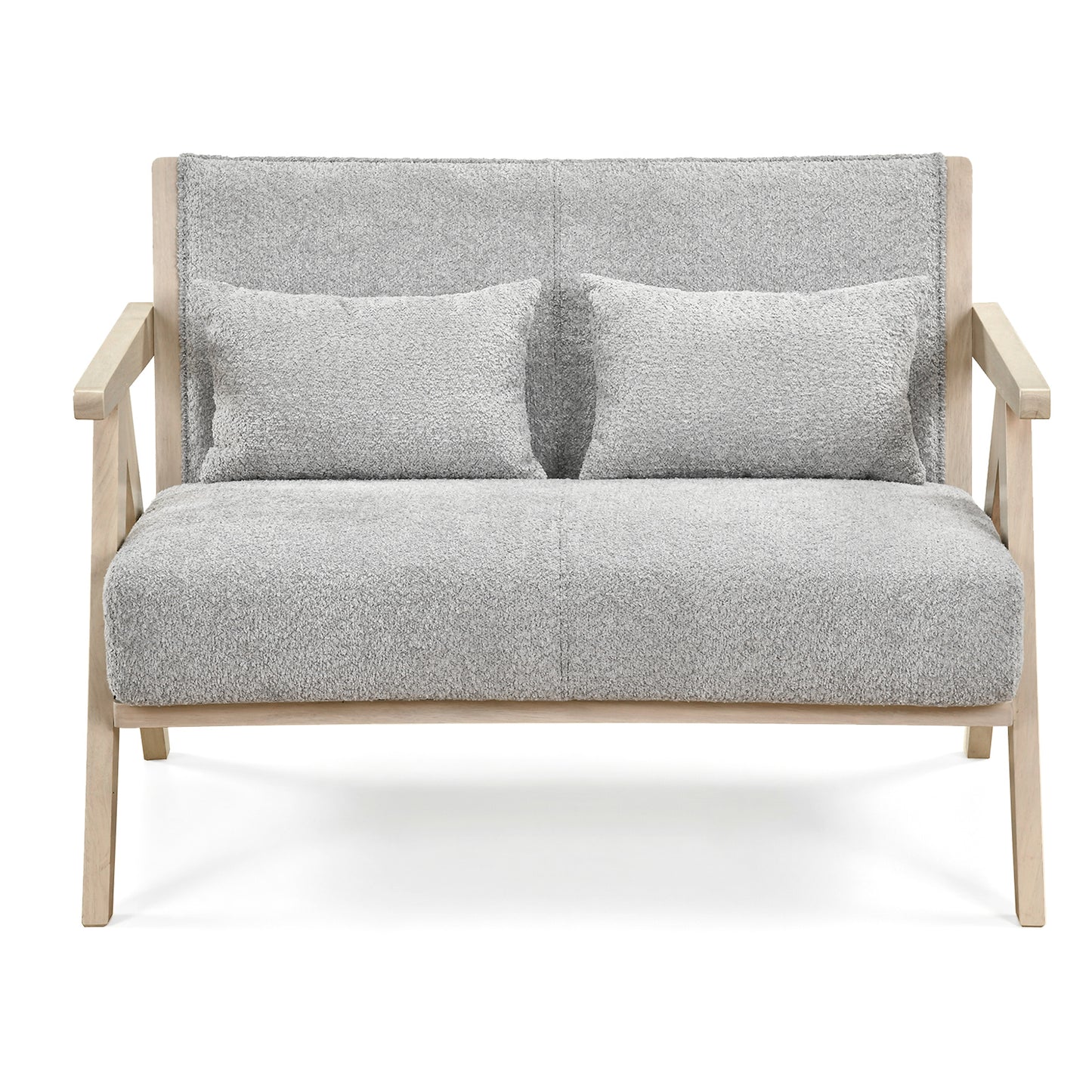 Loveseat Sofa, Rubber Wood Frame, Padded Seat, Gray Sofas & Loveseats at Gallery Canada