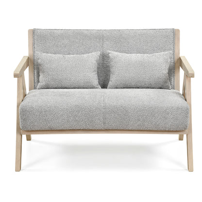 Loveseat Sofa, Rubber Wood Frame, Padded Seat, Gray Sofas & Loveseats at Gallery Canada