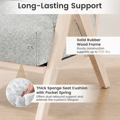 Loveseat Sofa, Rubber Wood Frame, Padded Seat, Gray Sofas & Loveseats at Gallery Canada