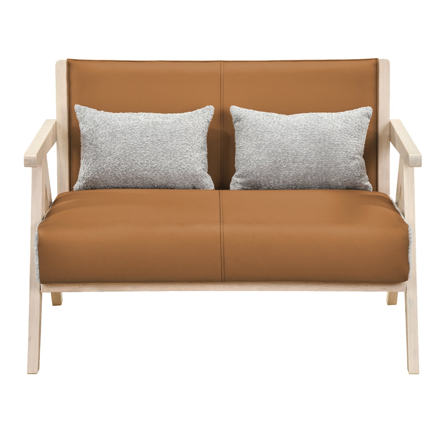 Small Loveseat Sofa, Rubber Wood Frame, Padded Seat, Brown Sofas & Loveseats at Gallery Canada