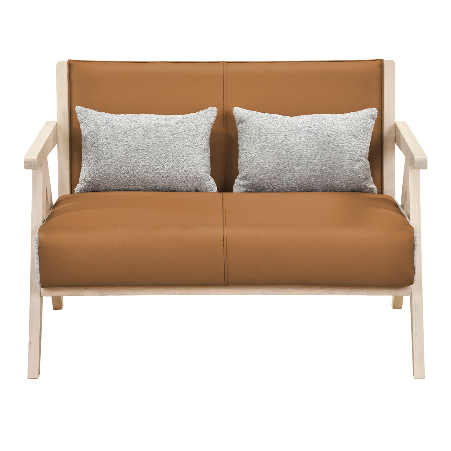 Small Loveseat Sofa, Rubber Wood Frame, Padded Seat, Brown Sofas & Loveseats at Gallery Canada