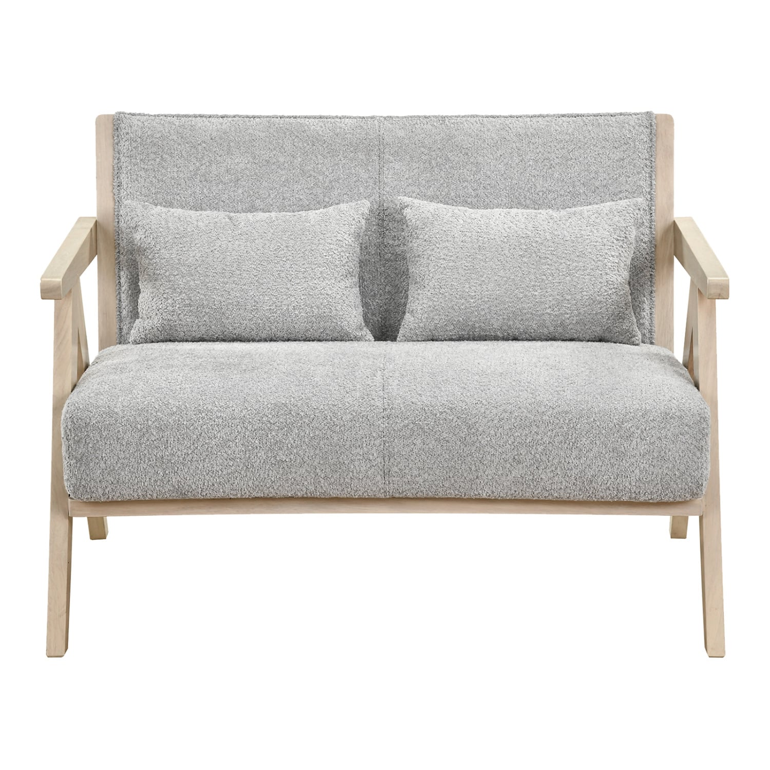 Loveseat Sofa, Rubber Wood Frame, Padded Seat, Gray Sofas & Loveseats at Gallery Canada