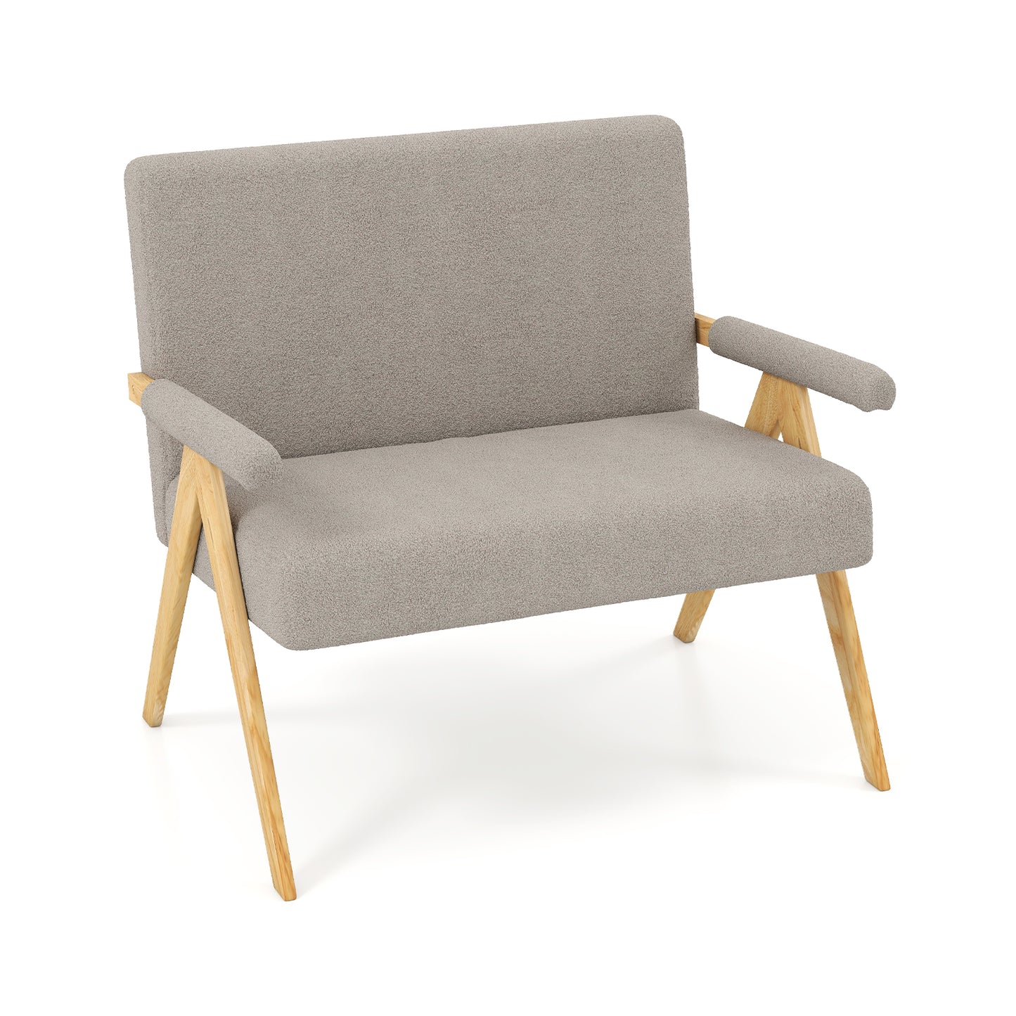 Loveseat Sofa with Armrests and Wooden Legs, Gray Sofas & Loveseats Gray at Gallery Canada