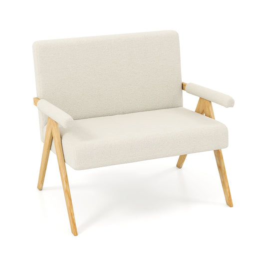 Loveseat Sofa With Armrests, Wooden Legs, Beige Sofas & Loveseats Beige at Gallery Canada