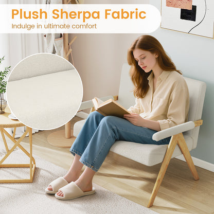 Loveseat Sofa with Armrests and Wooden Legs, Beige Sofas & Loveseats at Gallery Canada