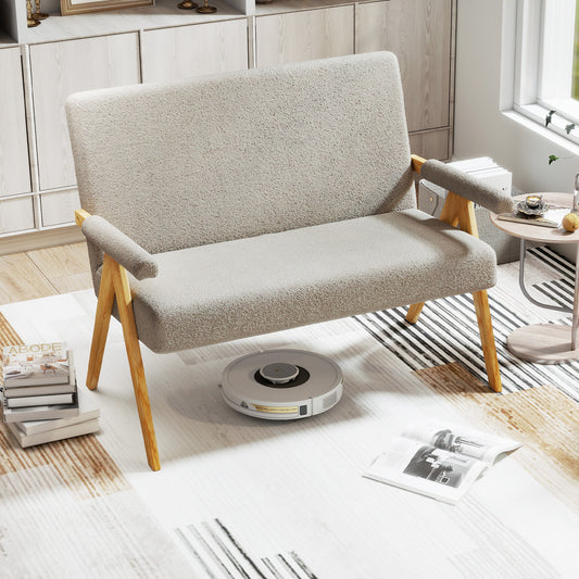 Loveseat Sofa With Armrests, Wooden Legs, Gray Sofas & Loveseats Gray at Gallery Canada