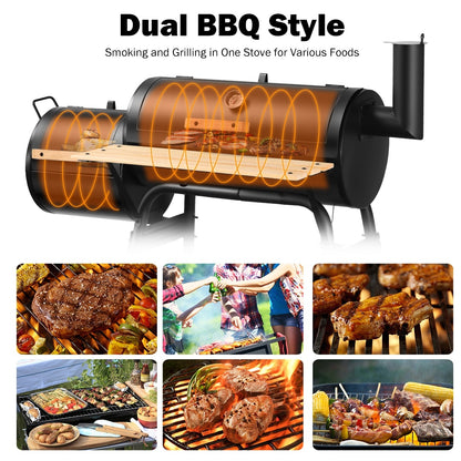Outdoor BBQ Grill Steel Barbecue Cooker Firebox, Black Outdoor Grills at Gallery Canada
