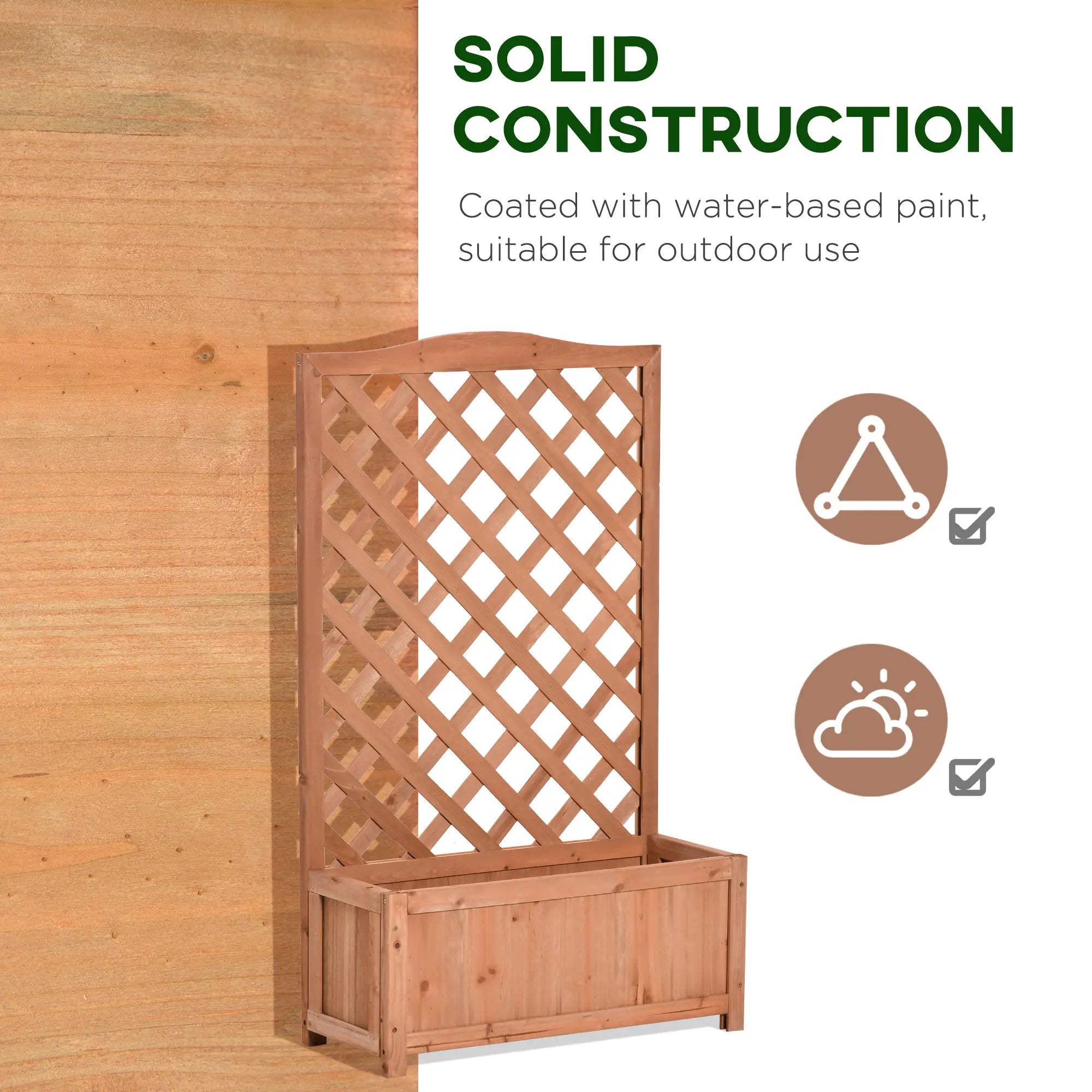 Wood Planter with Trellis, Raised Garden Bed, 28